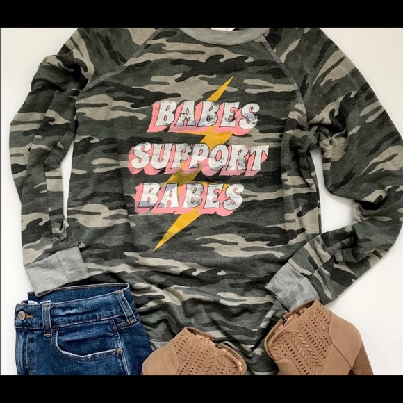 Babes Support Babes sweatshirt camo small - Picture 2 of 7